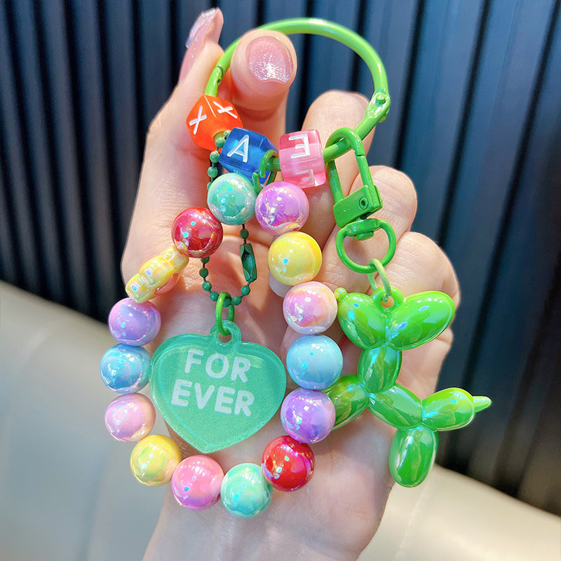 Wholesale Acrylic Beaded Balloon Dog Keychains ACC-KC-WoAn021