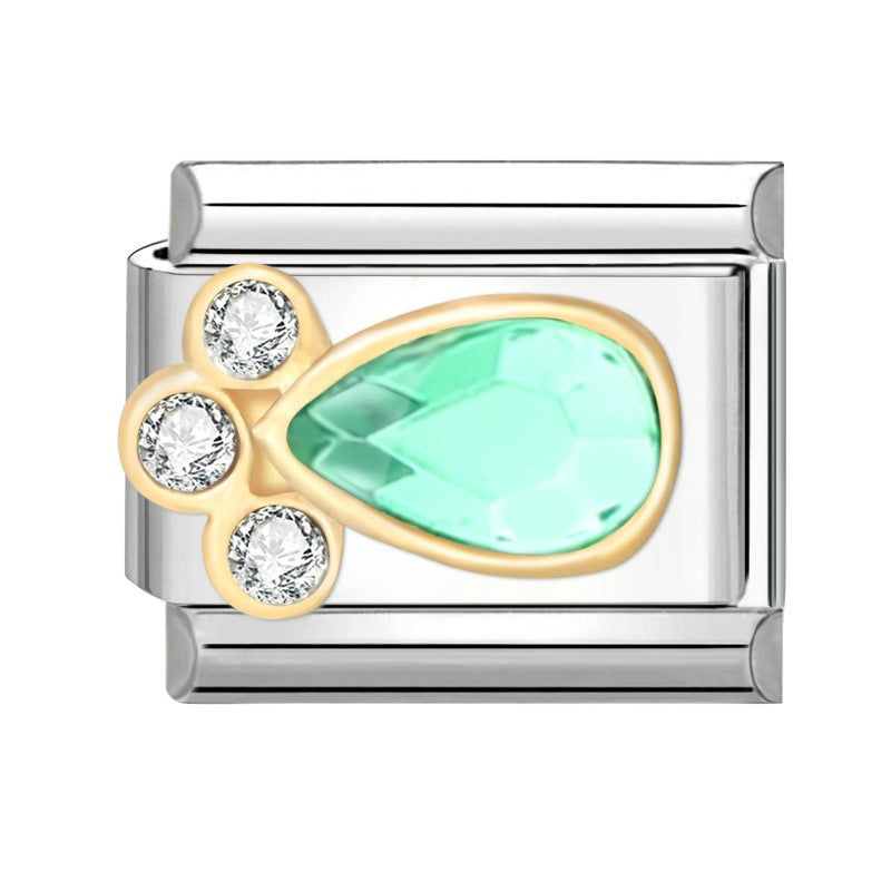 Wholesale Italian modular bracelet 9mm DIY splicing detachable simple pattern stainless steel combinable bracelet