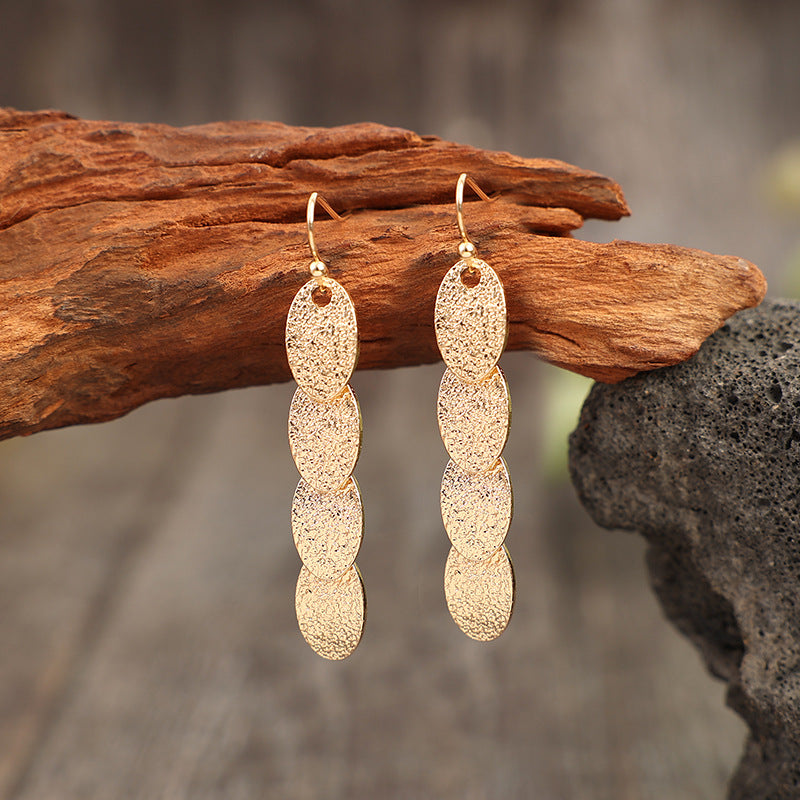 Wholesale Bohemian Vintage Oval Alloy Earrings