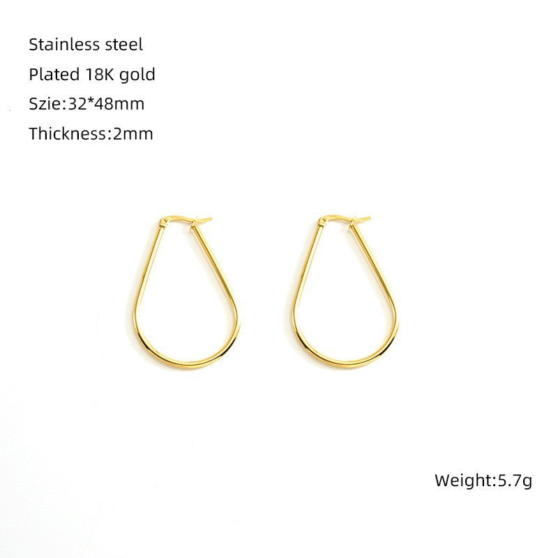 Wholesale stainless steel earrings geometric  drop-shaped earrin
