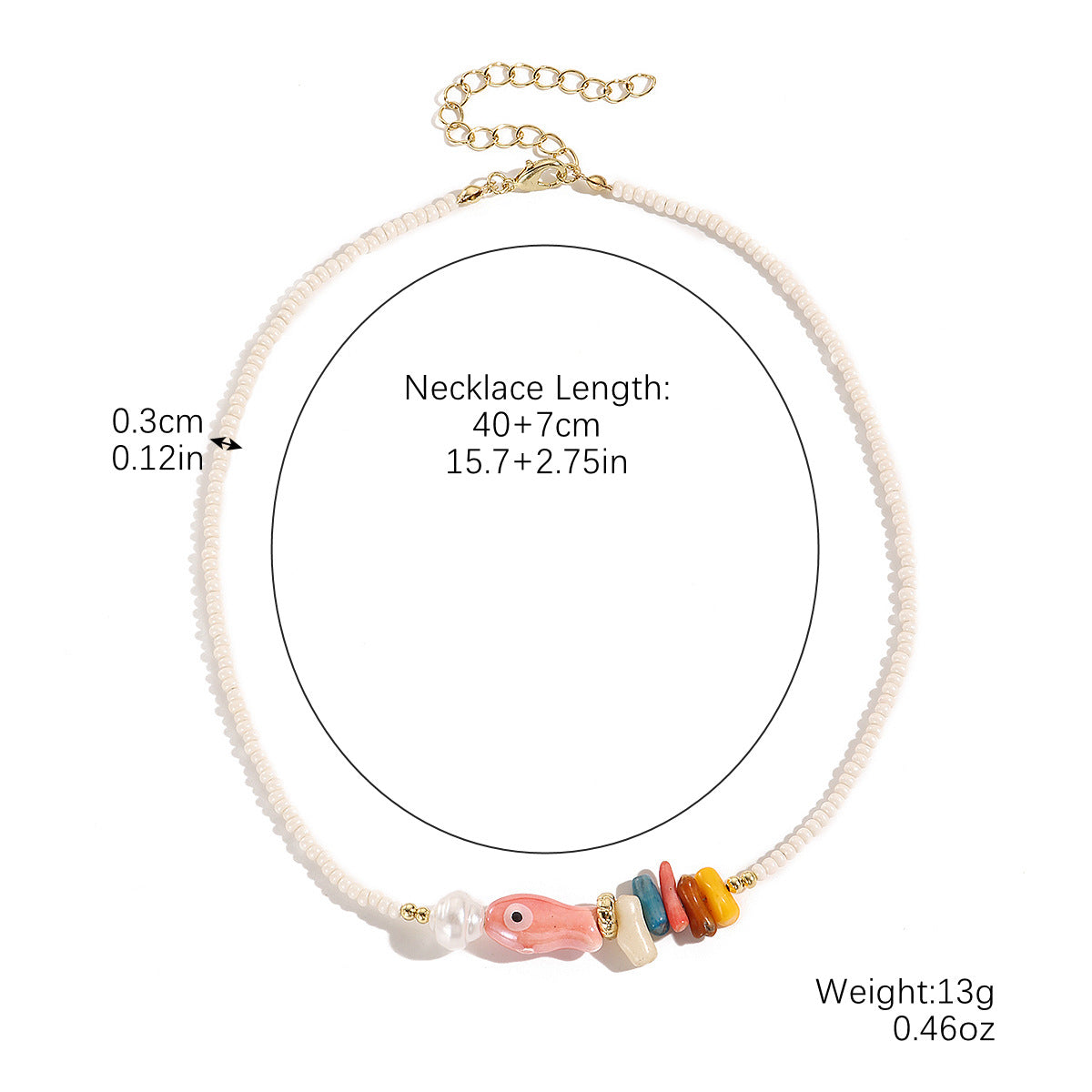 Wholesale Color Beaded Bohemian Necklace Light Luxury Clavicle Chain