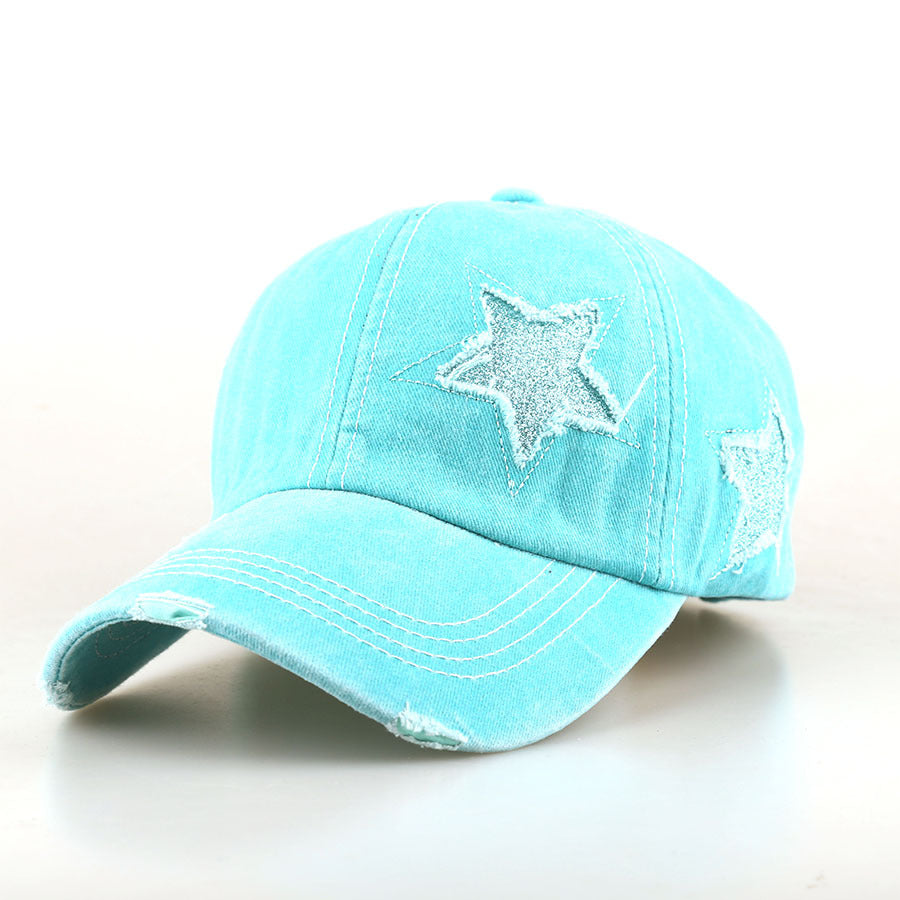 Wholesale Star Sequined Worn Baseball Cap
