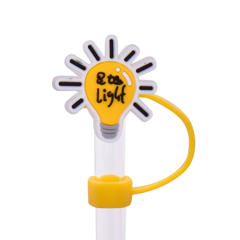 Wholesale Random 100pcs Summer Series Straw Cover 10MM Straw Tube Cap