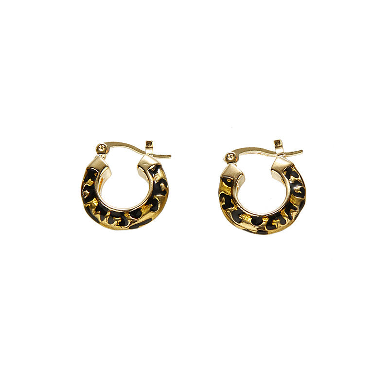 Wholesale Elegant Leopard Geometric Heart Earrings