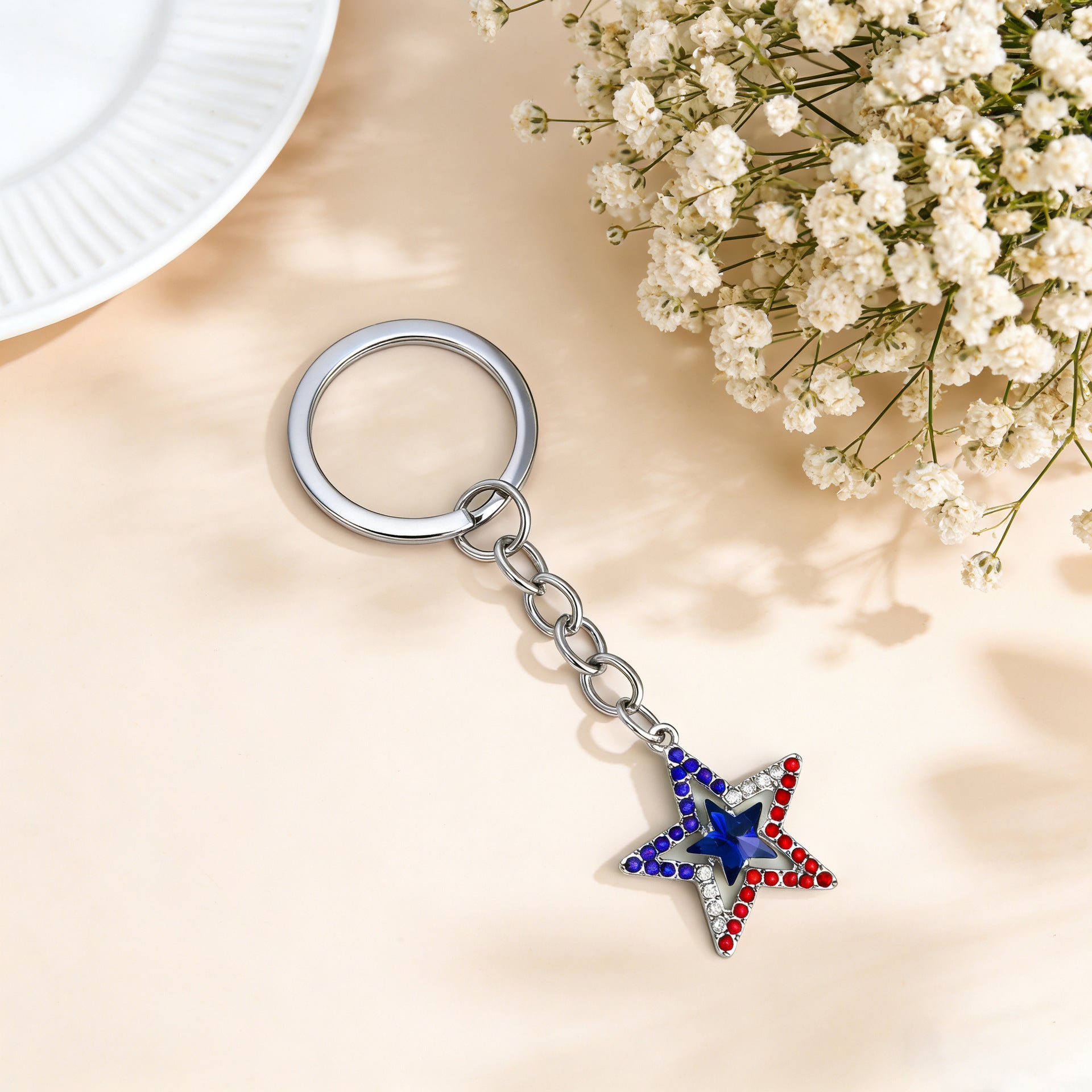 Wholesale American Independence Day Shiny Letter Keychain