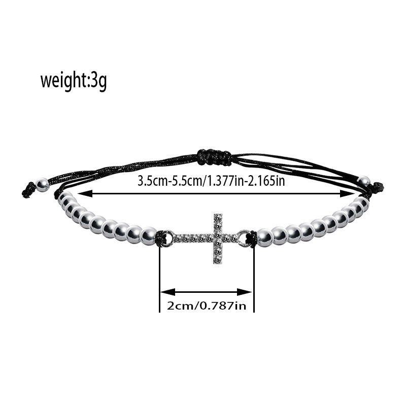 Wholesale  Cross Diamond Beaded Bracelet