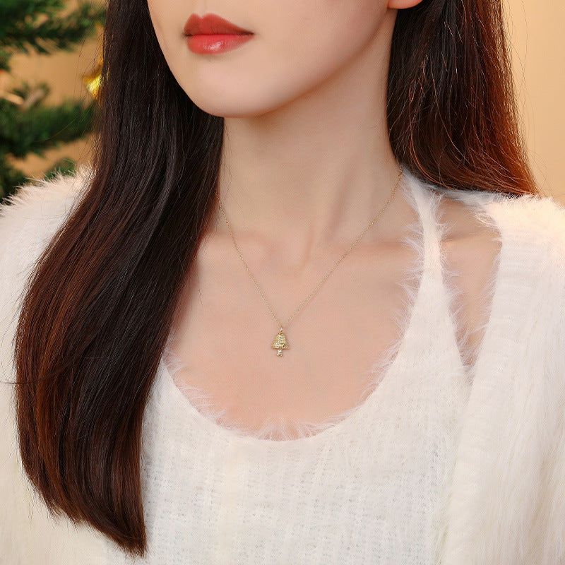 Wholesale 925 Sterling Silver Christmas Tree Sweater Necklace ACC-NE-YuanFan007