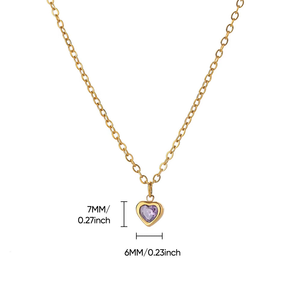 Wholesale Stainless Steel December Heart Necklace