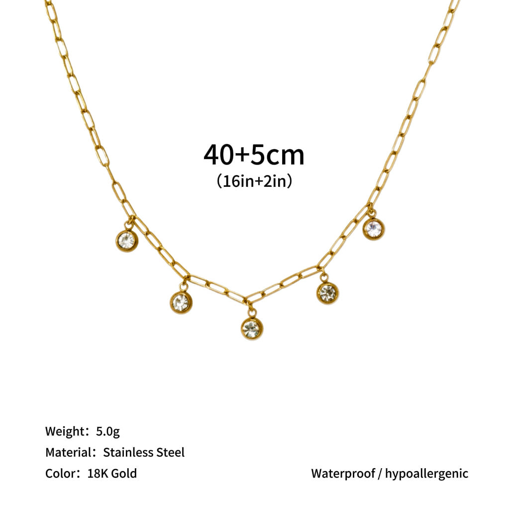 Wholesale Titanium Steel Pearl Multi Pendant Necklace Fashion Jewelry Accessory Women Gift