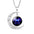 Wholesale Twelve Constellation moon necklace Time Gem crescent moon pendant with chain