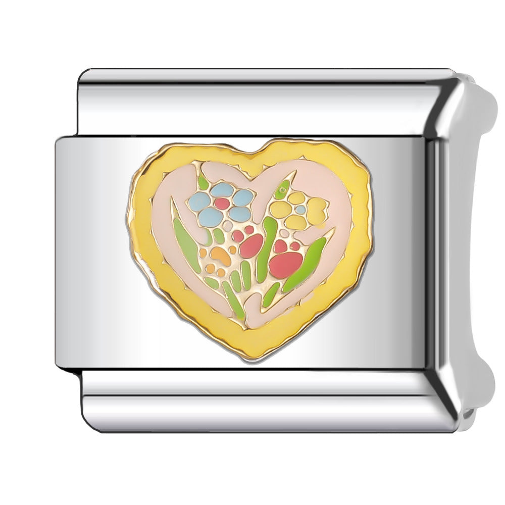 Wholesale Italian Charm Bracelet 9mm DIY Splicing Creative Pattern Stainless Steel Composable Bracelet