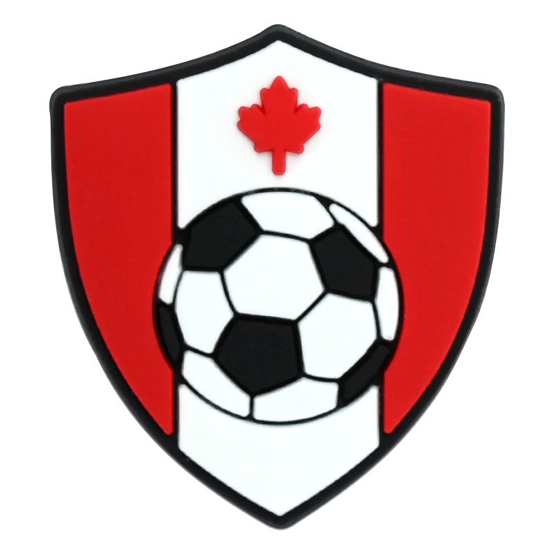 Wholesale Random 100pcs Football Club clogs   PVC Soft Rubber Shoe Buckle Decoration