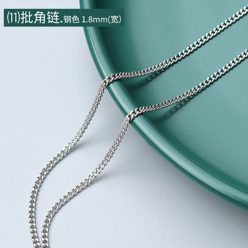 Wholesale 2pcs Cross Necklaces Snake Bone Chain Twist Chain Box Chain Titanium Steel 18K Gold Plated Clavicle Chain ACC-NE-MiLi002