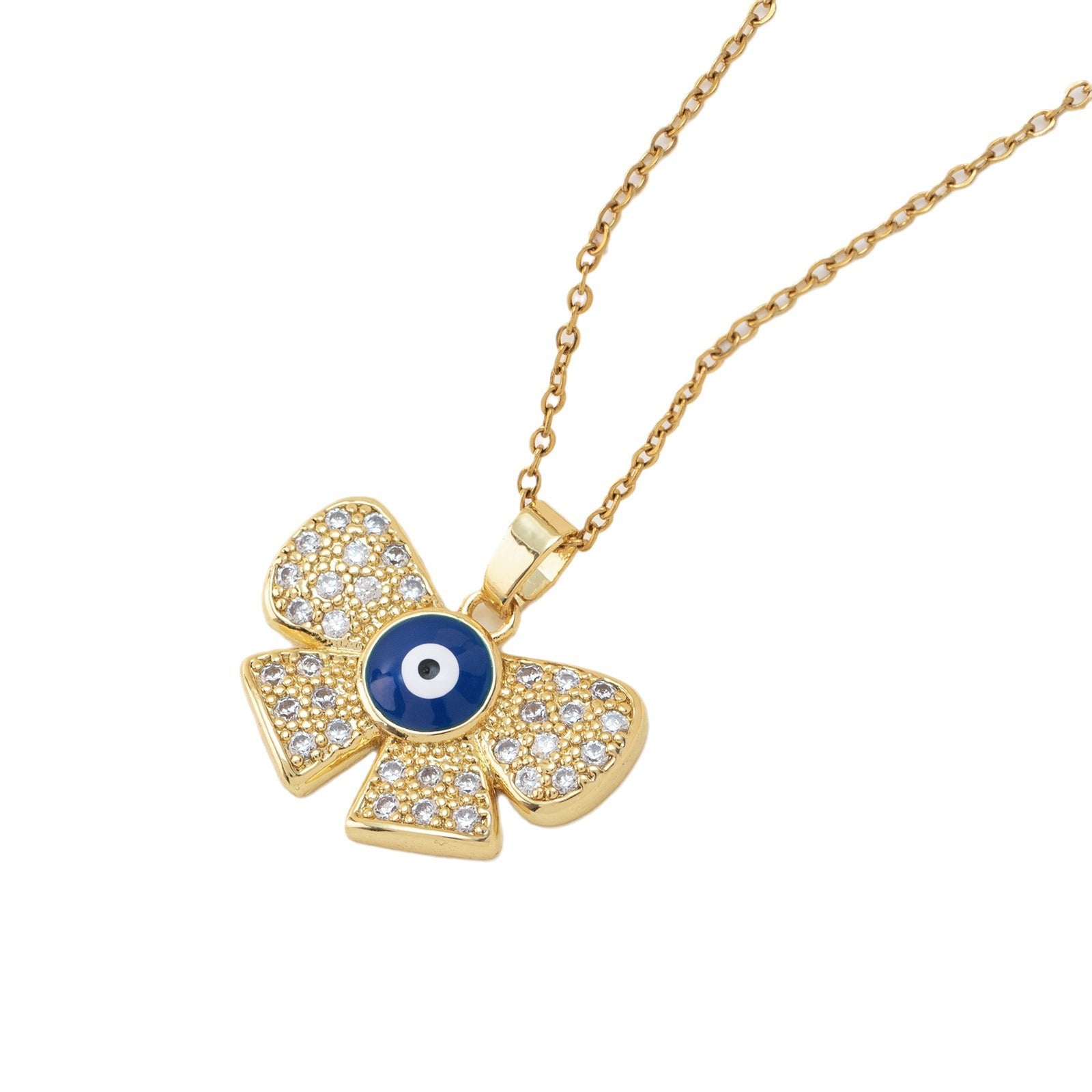 Wholesale Copper Gold-plated Micro-inlaid Zircon Oil Drops Devil's Eye  Pendant