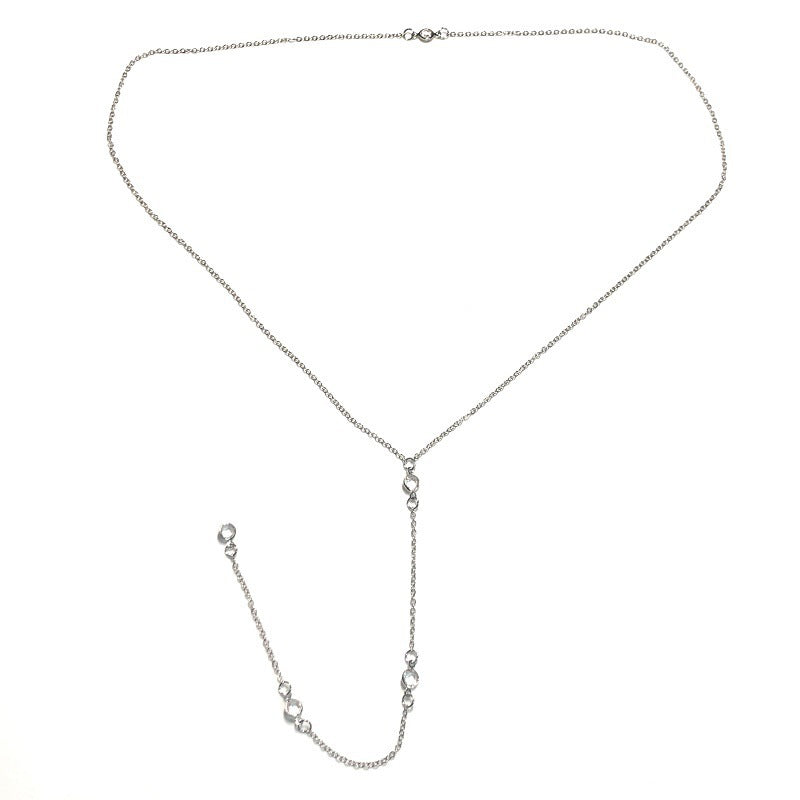 Wholesale Water Drop Back Chain Long Necklace