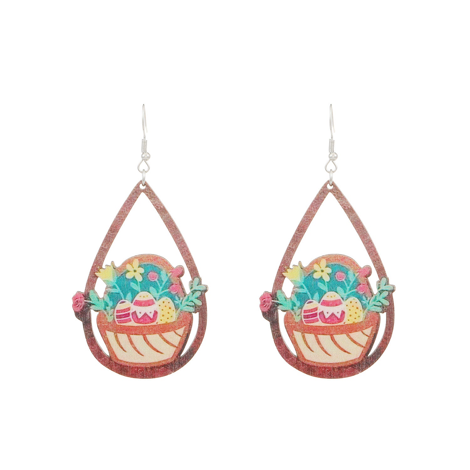 Wholesale Easter cute bunny painted earrings