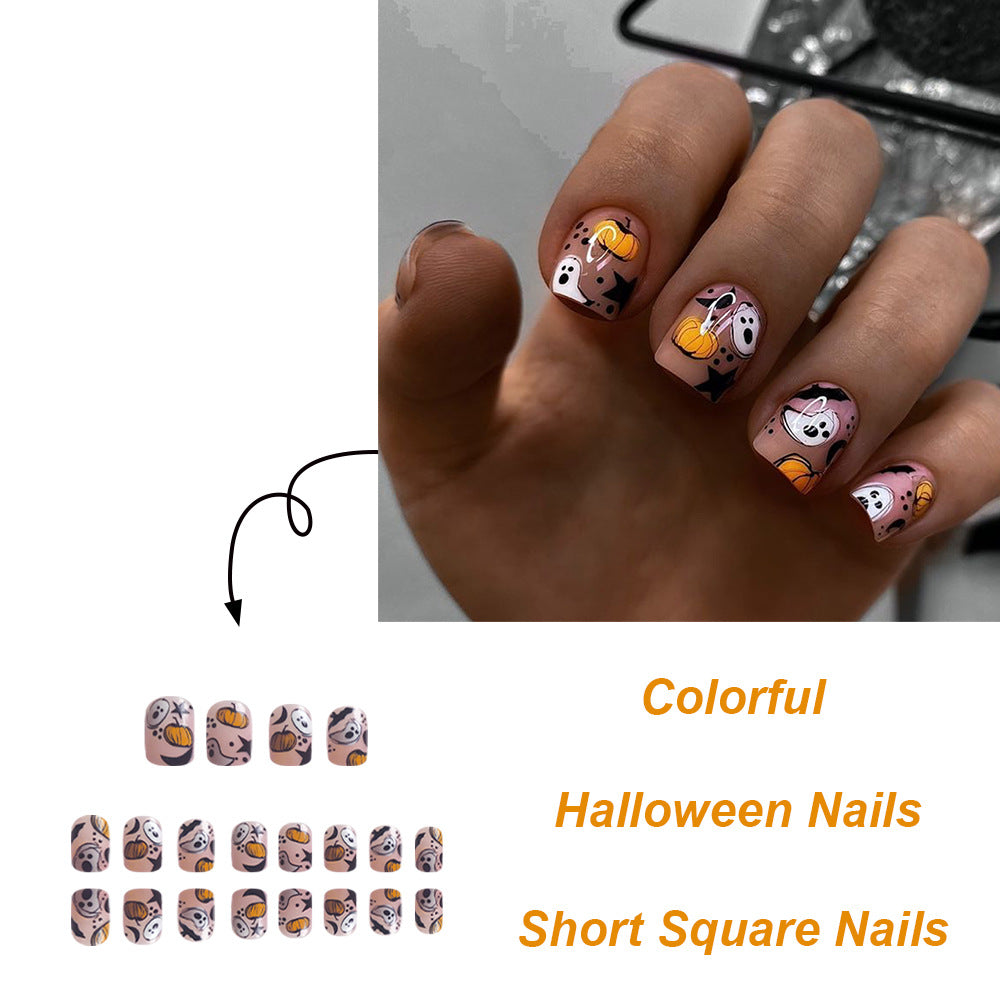 Wholesale 24 Pieces/box Halloween Press-on Nails Kits Nail Stickers ACC-NS-FengLi016