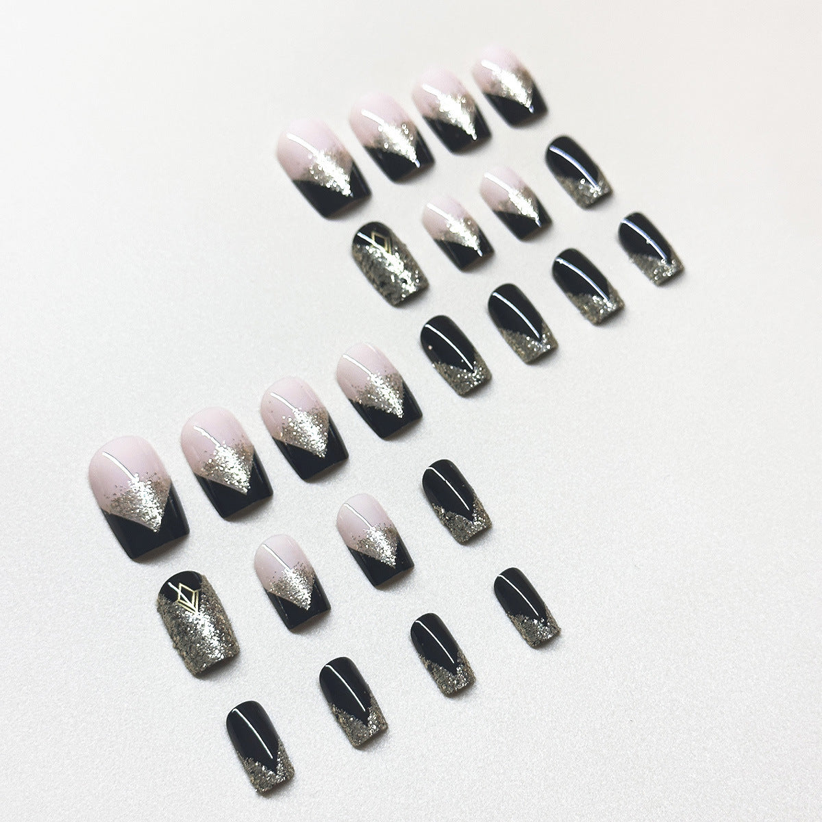 Wholesale 24 Pieces/box Black Gold Nails Kits Nail Stickers