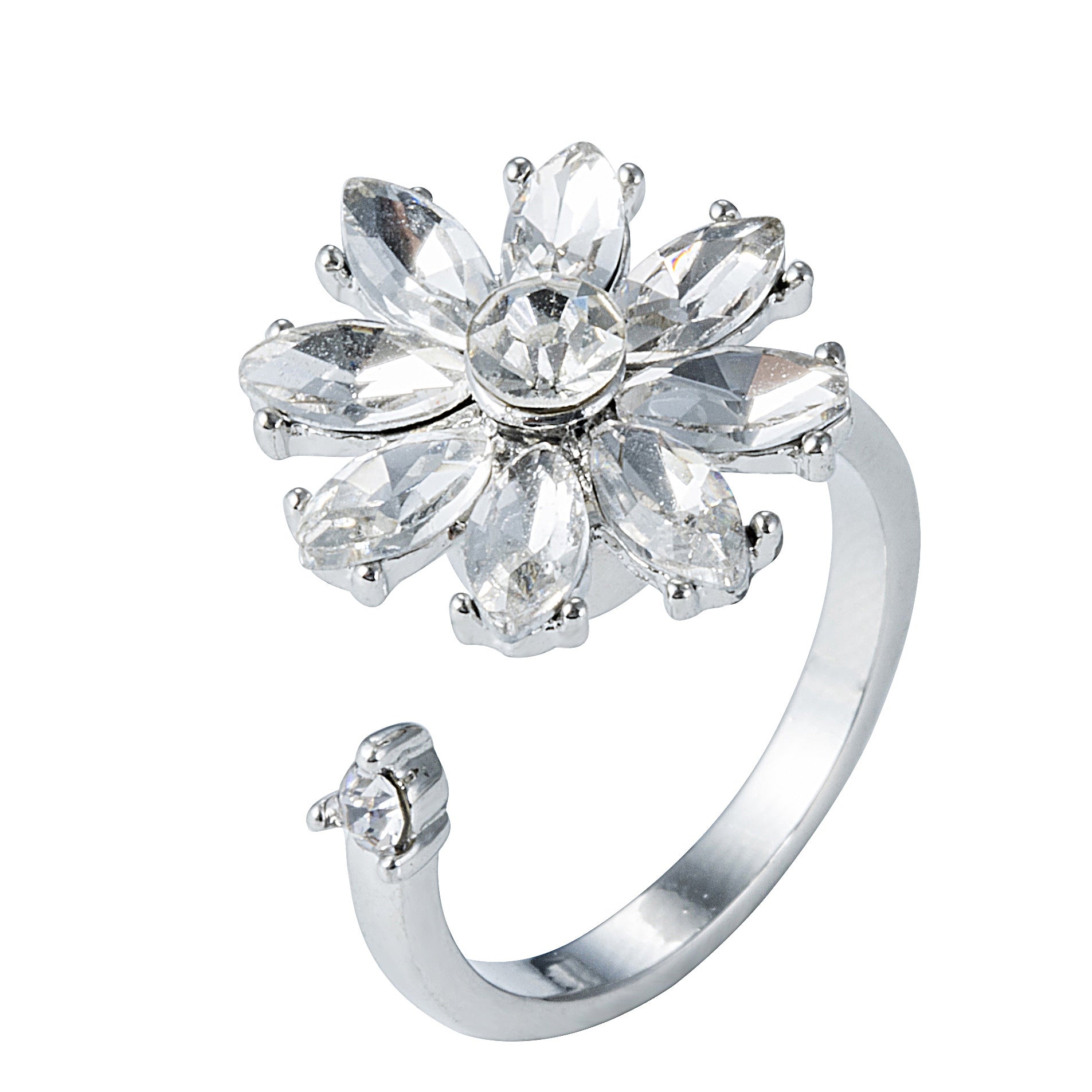 Wholesale  snowflake fashion rotating ring