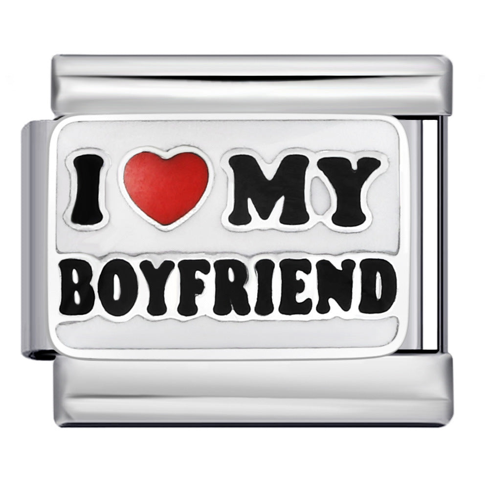 Wholesale Italian Charm Bracelet 9mm DIY polka dot pattern  Creative Stainless Steel Composable Bracelet