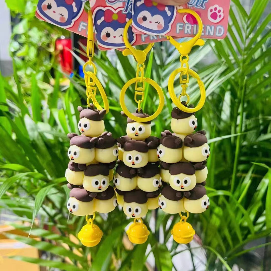Wholesale Cartoon Pig Tower Cute Pet Monster Stacking Fun Keychain