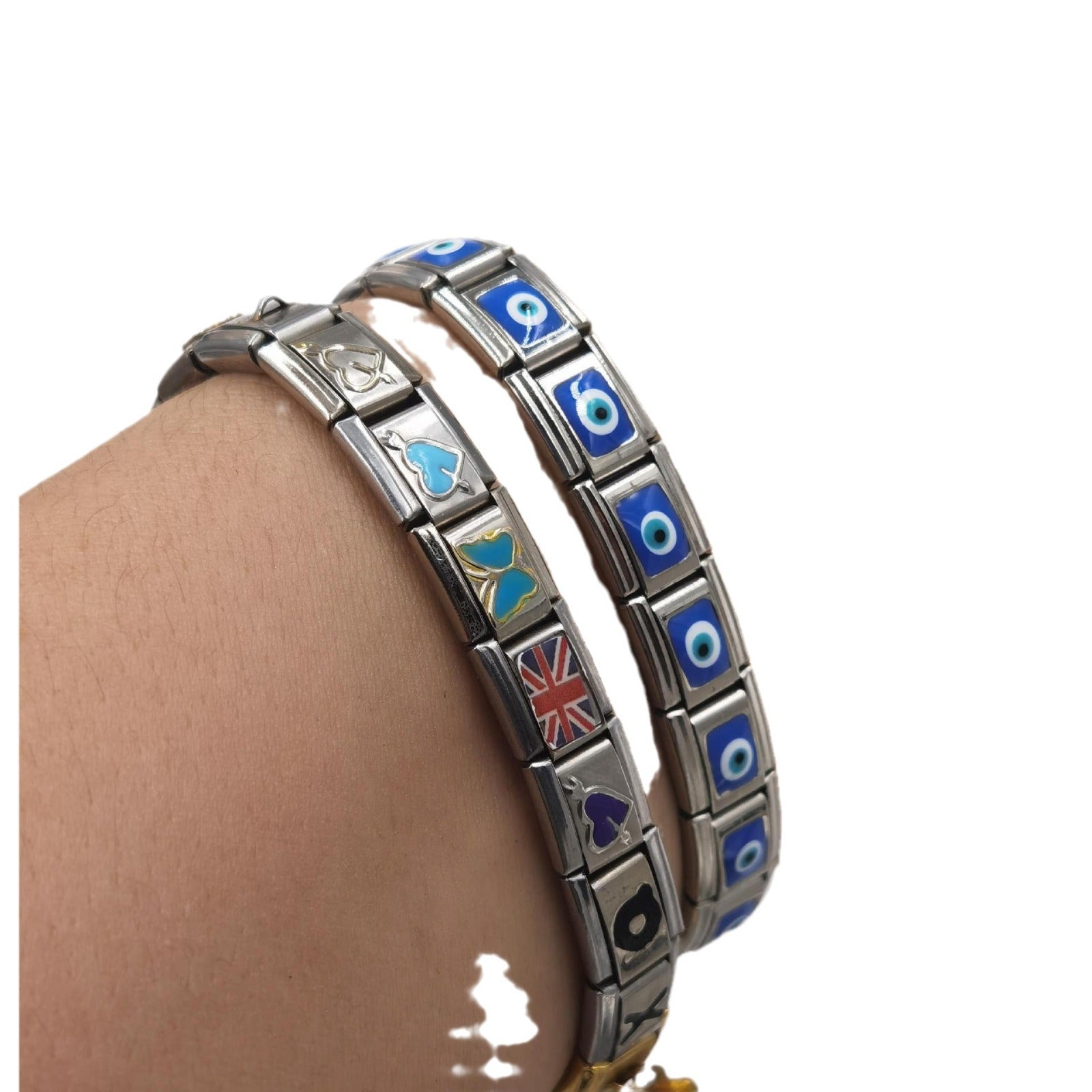 Wholesale Italian Charm Bracelet 9mm DIY Splicing Removable Stainless Steel Devil Eye Composable Bracelet ACC-BT-XY052