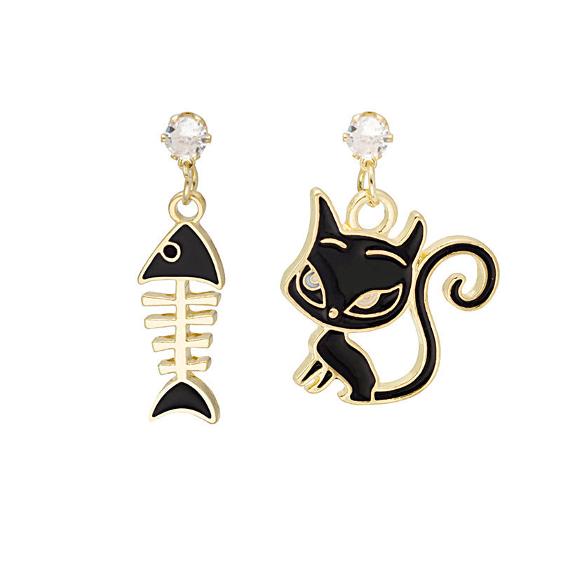 Wholesale Funny Cartoon Asymmetrical Oil Drop Earrings ACC-ES-MDD056
