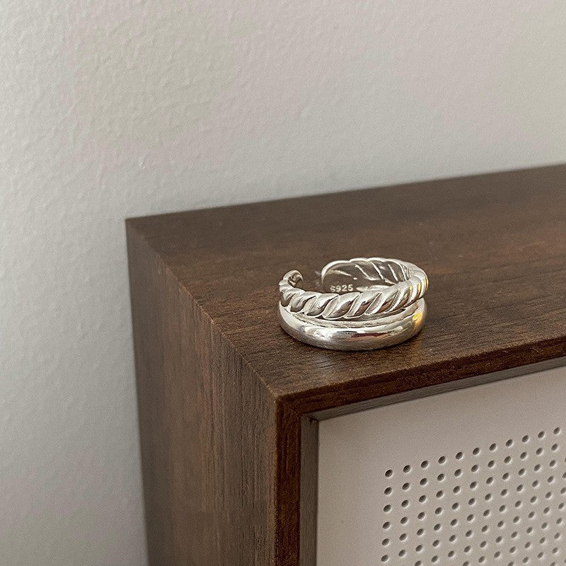 Wholesale Wave Letters 925 Sterling Silver Open Index Finger Ring ACC-RS-YaoFeng004