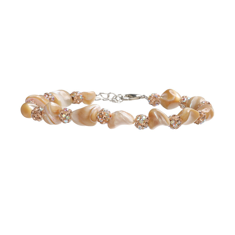 Wholesale White Shell Bead Bracelet Retro Irregular Heart Shape Handmade Unisex Wedding Gift Fashion Accessory