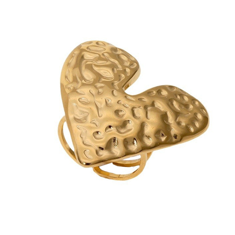 Wholesale exaggerated temperament heart-shaped stainless steel ring