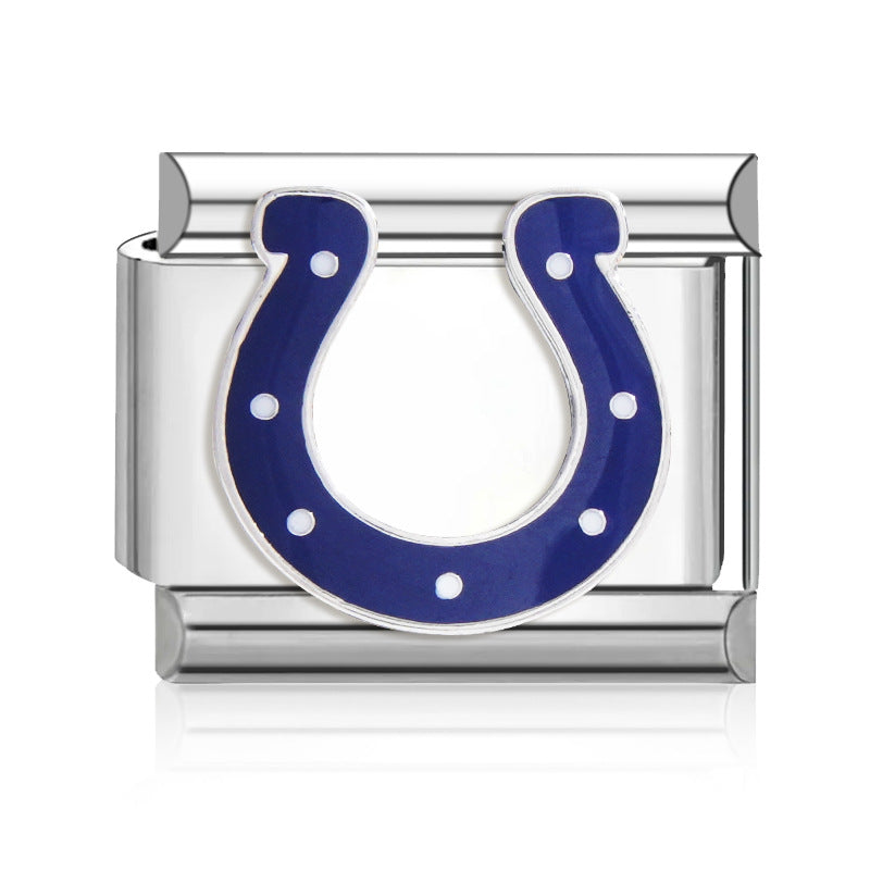 Wholesale 2PCS 9mm Italian Charm Starter Bracelets DIY Rugby Stainless Steel Composable Bracelet