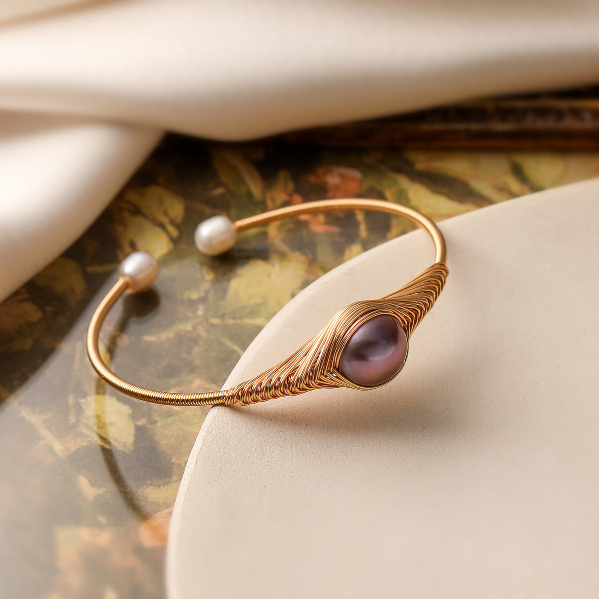 Wholesale Copper Plated Real Gold Pearl Bracelet