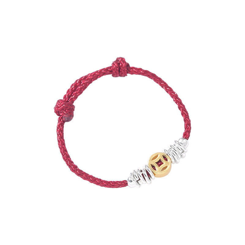 Wholesale red rope set S925 sterling silver hand-woven broken silver red rope bracelet