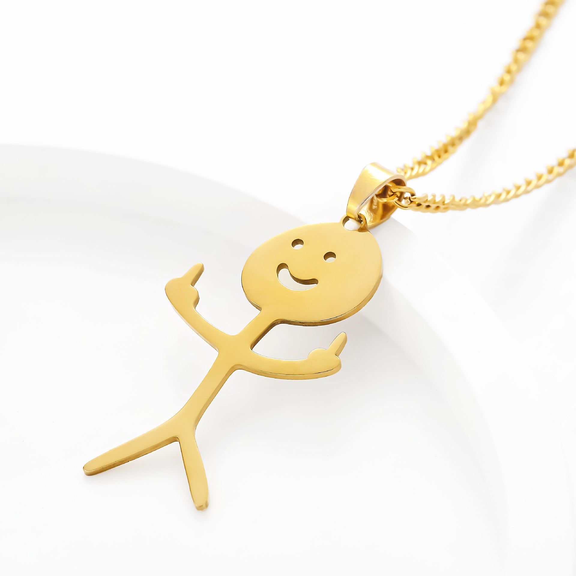 Wholesale personality Stickman pendant necklace