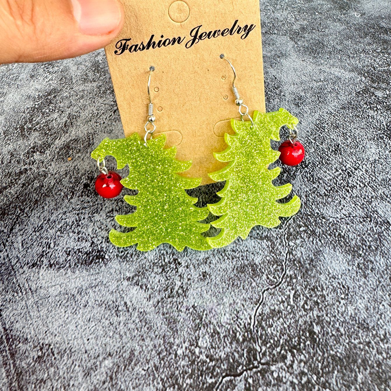 Wholesale  Christmas tree acrylic ing earrings