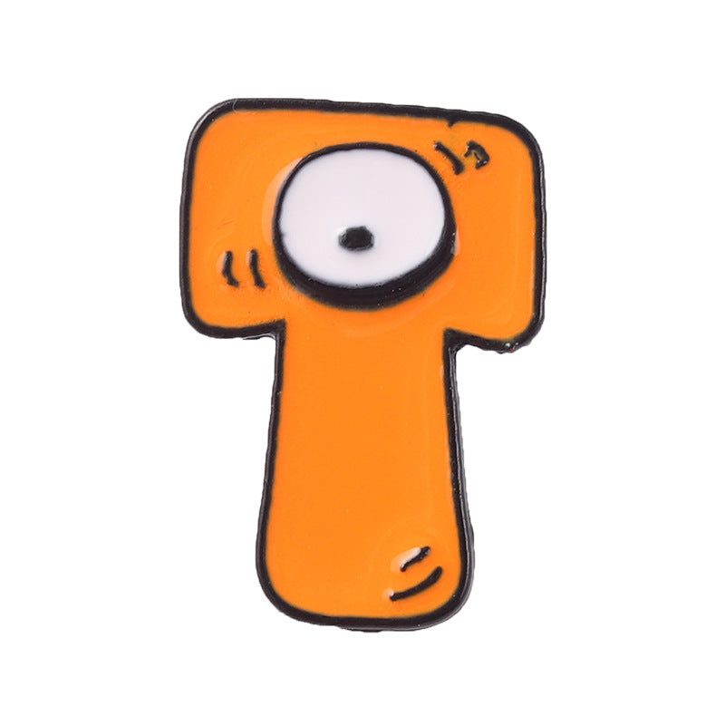 Wholesale Letter Creative Badges Combinable Pin Metal Badges Brooch ACC-BCH-QiHe006