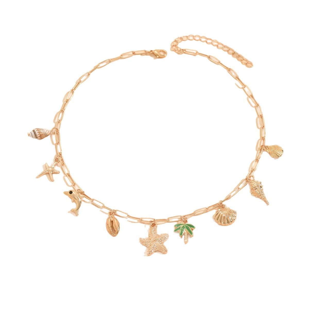 Wholesale Ocean Style Shell Conch Dolphin Multi-Pendant Necklace