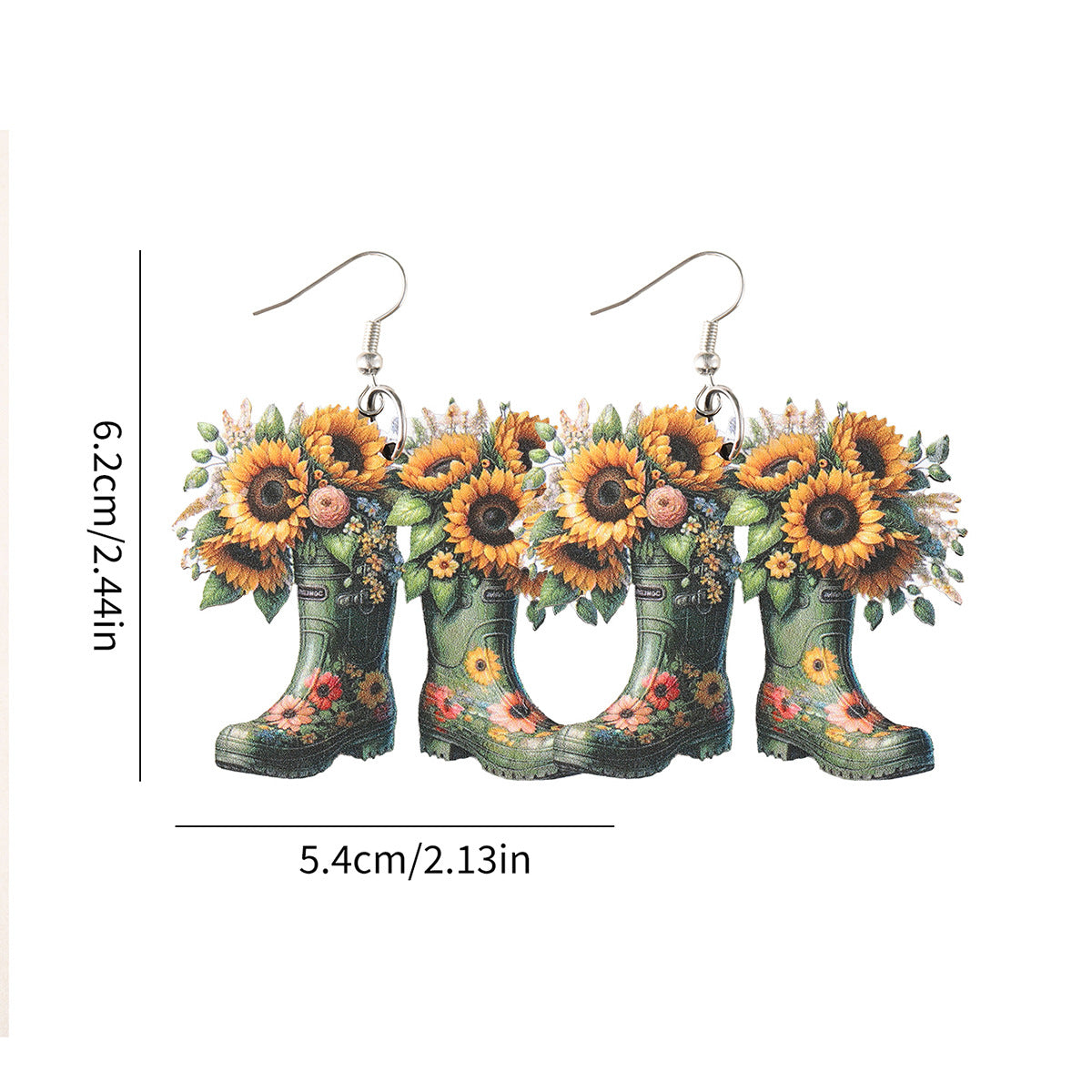 Wholesale Western Spring Summer Daisy Sunflower Western Denim Boots  Earrings