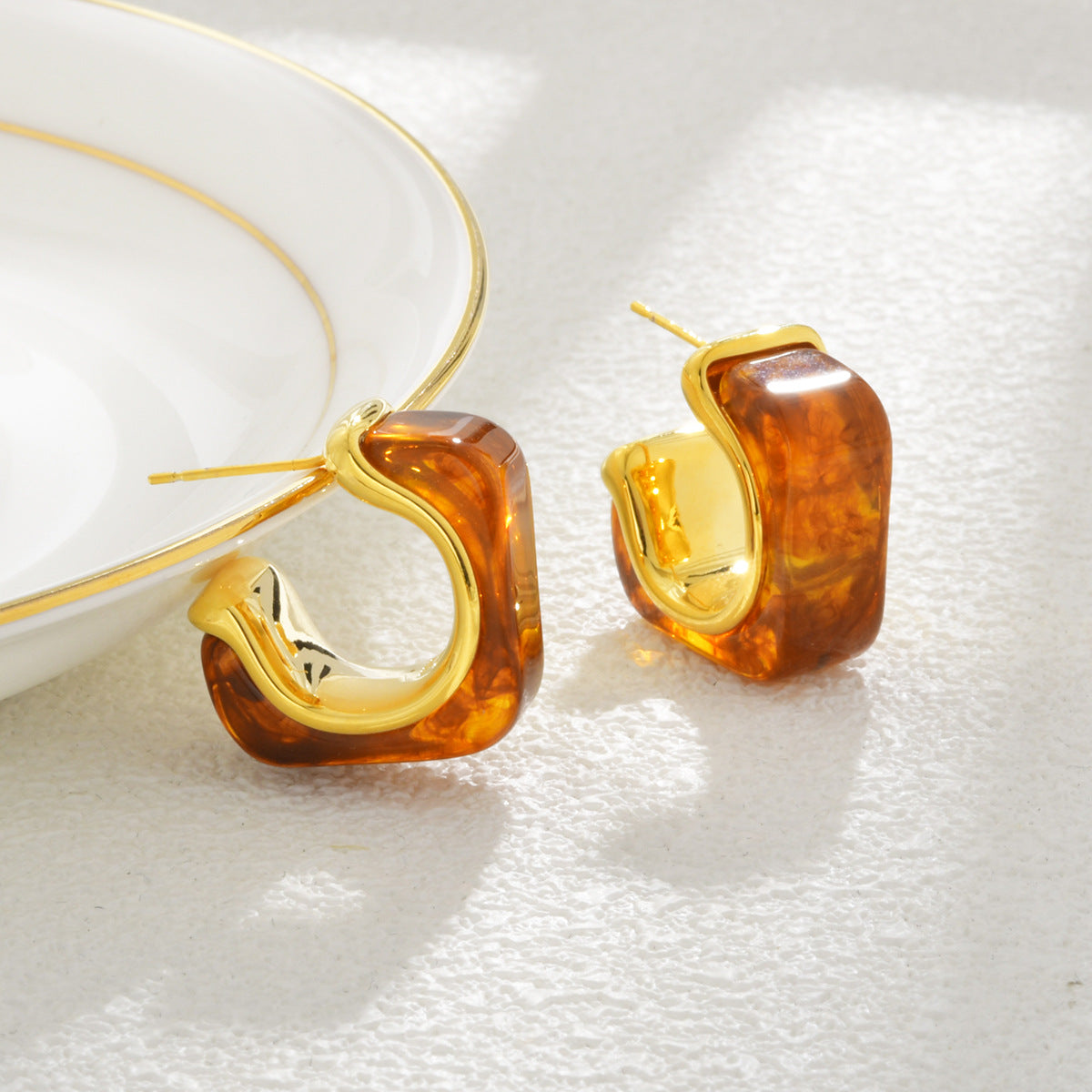 Wholesale Retro Style Maillard Brown Earrings