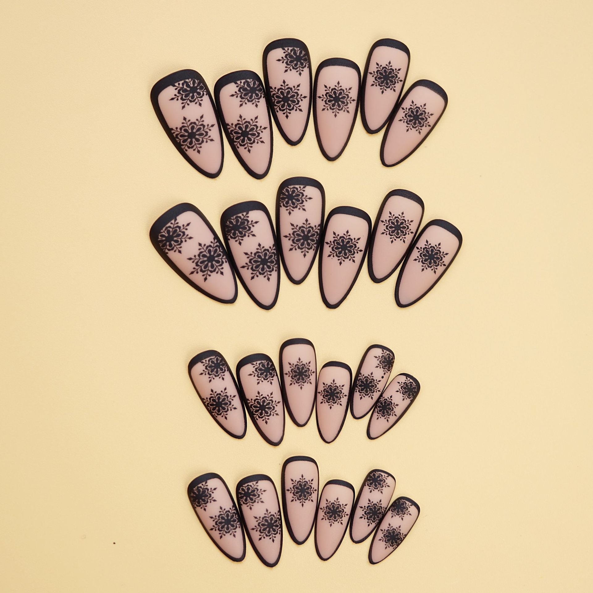 Wholesale 24 Pieces/ box Black Pattern Nails Kits Nail Stickers