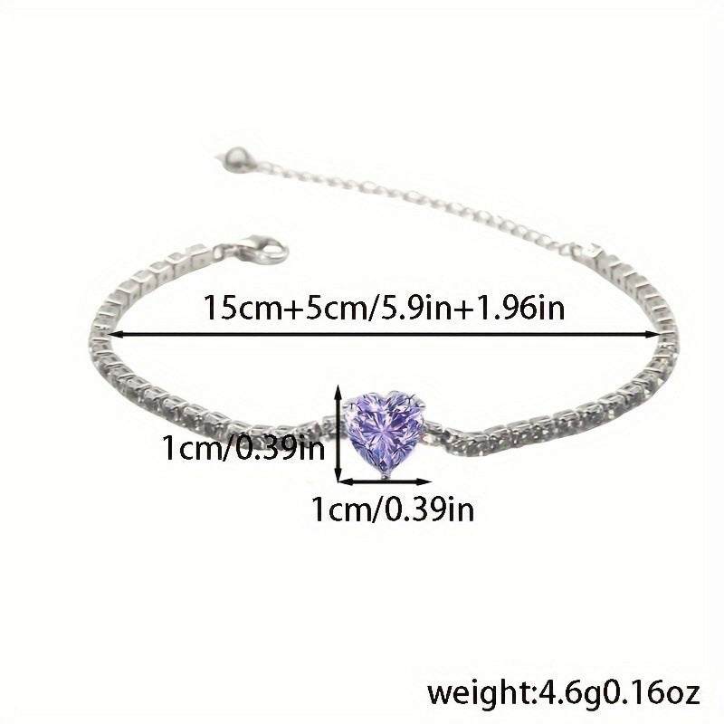 Wholesale Electroplated Zinc Alloy Pink Heart Adjustable Bracelet - Chic Jewelry Accessory for Boutique Resale