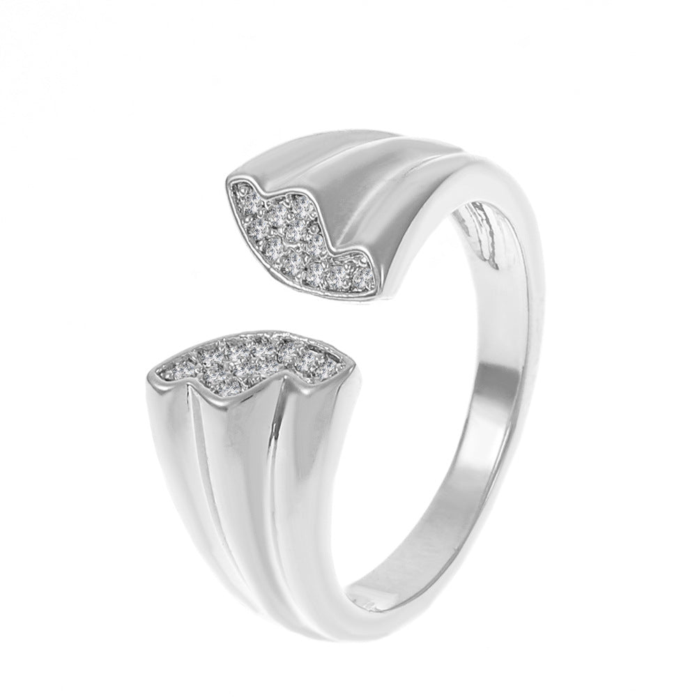 Wholesale Three copper and diamond butterfly rings