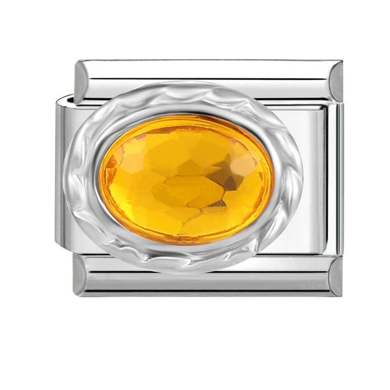 Wholesale 9mm Italian Charm Starter Bracelets DIY Imitation Gemstone Stainless Steel Composable Bracelet