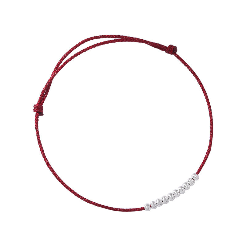 Wholesale red rope set S925 sterling silver hand-woven broken silver red rope bracelet