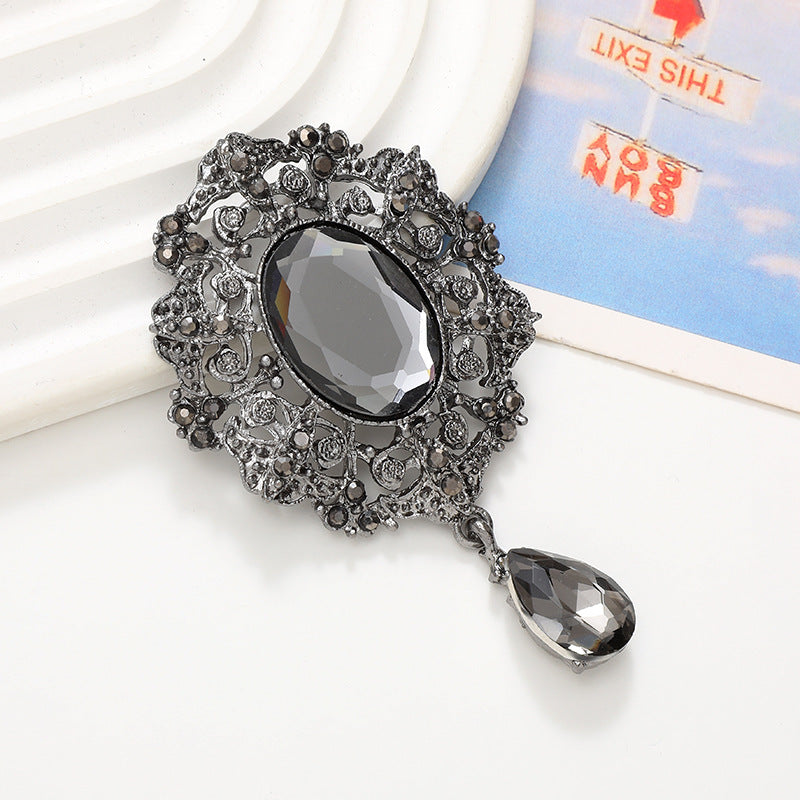 Wholesale  Diamond Pearl Flower Sun God flower brooch gem pendant