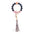 Wholesale  leather PU tassel silicone bracelet wrist keychain