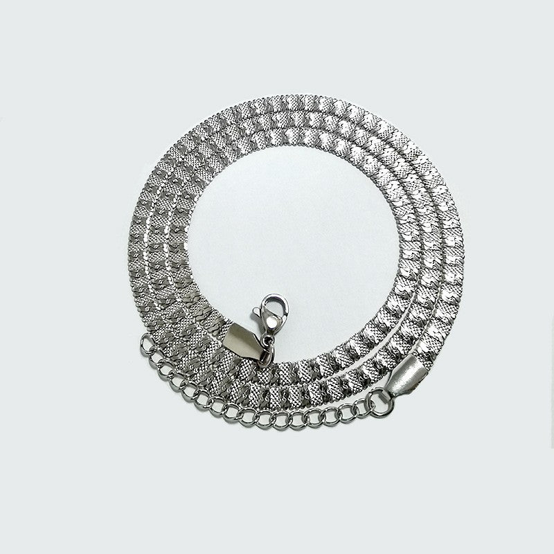 Wholesale Textured Stainless Steel Necklace Snake Necklace Clavicle Chain ACC-NE-Ruix001