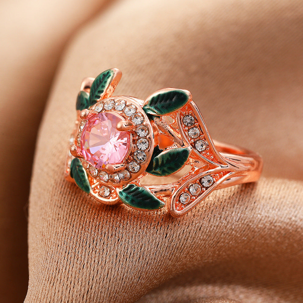 Wholesale Korean Minimalist Flower Ring Gold Zinc Alloy Fashion Jewelry Accessory for Women Daily Gift