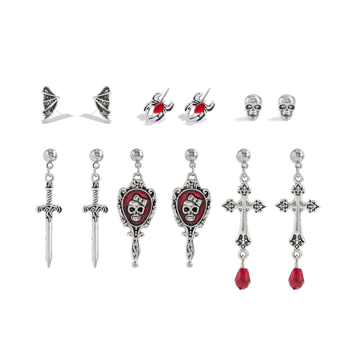 Wholesale Zinc Alloy Gothic Cross Ear Studs Dark Design  Fashion Accessory