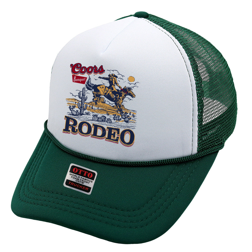 Wholesale Trucker Hat Denim Print Sponge Mesh Cap Baseball Cap ACC-HT-HaiPu015